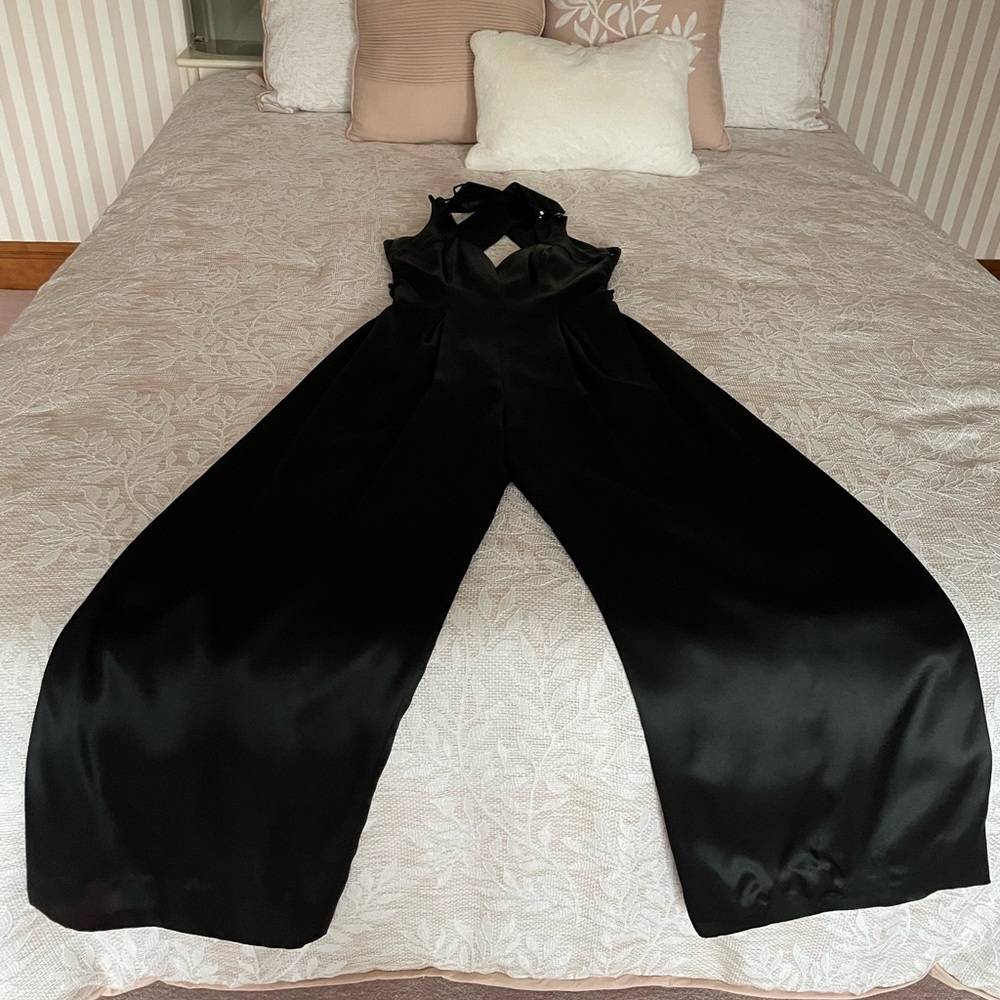 Black Satin Formal Jumpsuit